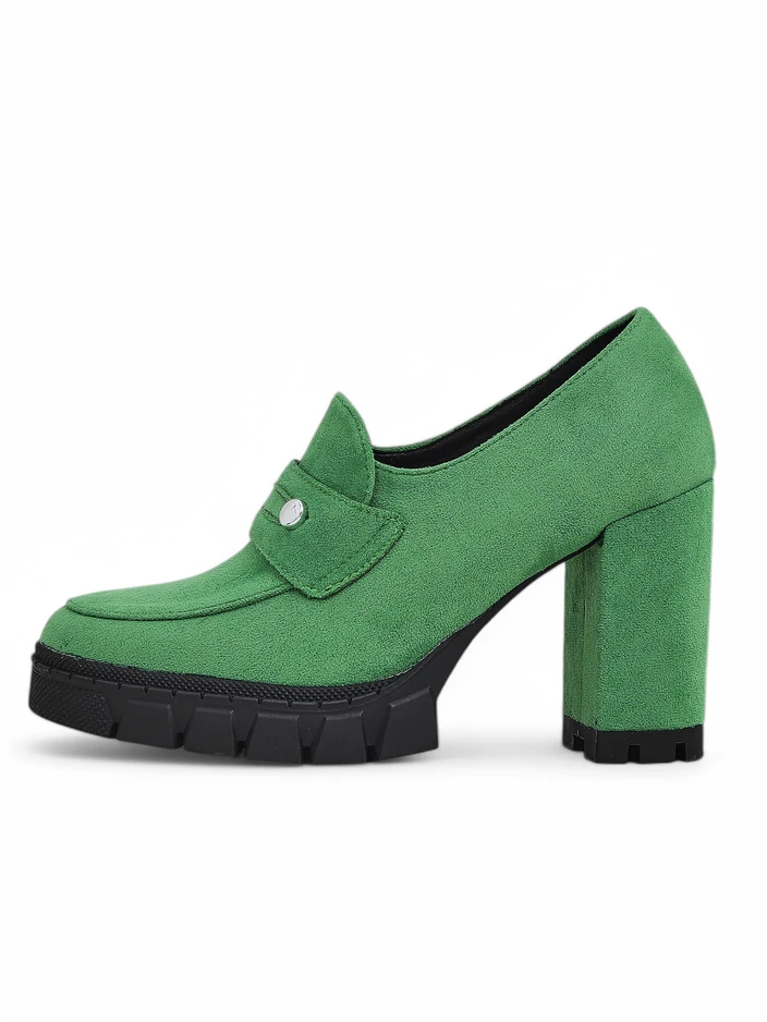 Royalfashion Women's moccasins on a high heel Qeziis