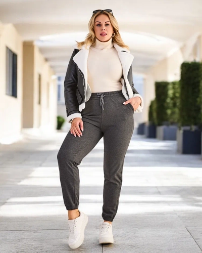 Royalfashion Women's Plus Size Fleece Sweatpants