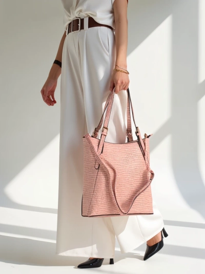 Royalfashion Women's large patent leather handbag with embossing