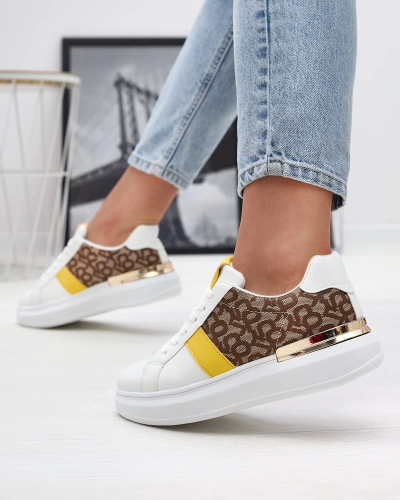 Royalfashion Valged ja pruunid naiste spordijalatsid Mlysio