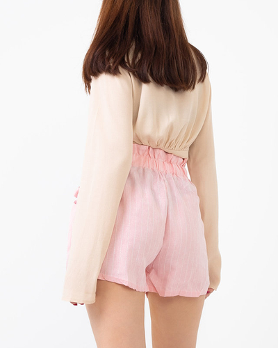 Roosad naiste triibulised lühikesed püksid - Riietus