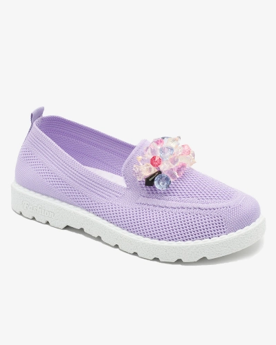 Royalfashion Purple women's embellished half slip on shoes Enweta