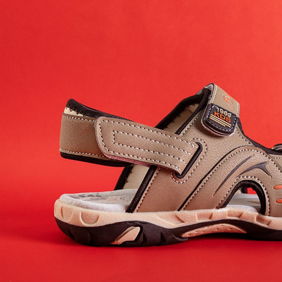 Beežid laste sandaalid Velcro Roseriga - Jalatsid