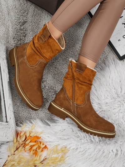 Высокие женские ботинки из эко-замши Liora