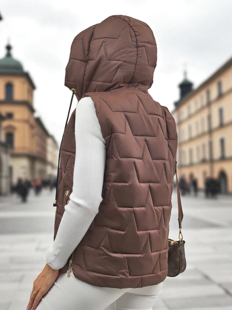 Женская стеганая жилетка с капюшоном Steel Ember