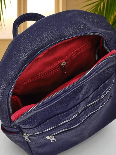 Женский рюкзак Calista Granatowy из экокожи на молнии A4