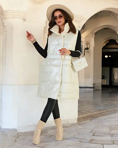 Royalfashion Pikk naiste vest a'la nahk