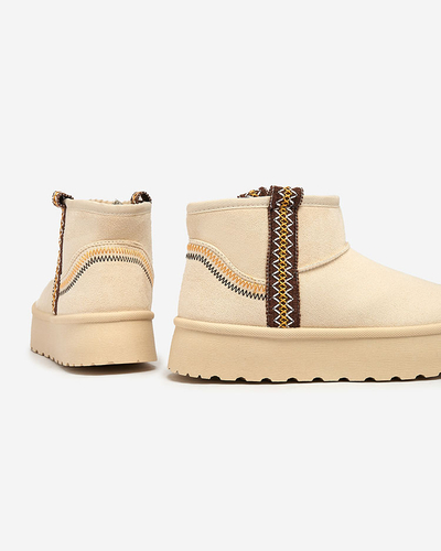 Royalfashion Women's short boots a'la snow boots with ornament Erititta