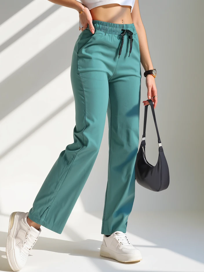 Royalfashion Wide women's trousers made of cotton material