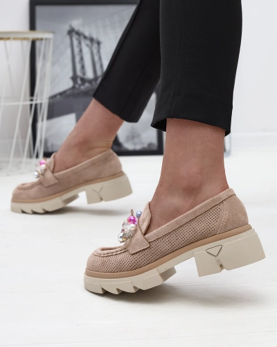Naiste helepruunid läbimärg mokassinid Peloga- Footwear