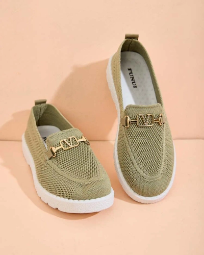 Royalfashion Women's fabric moccasins with gold embellishment Erticae