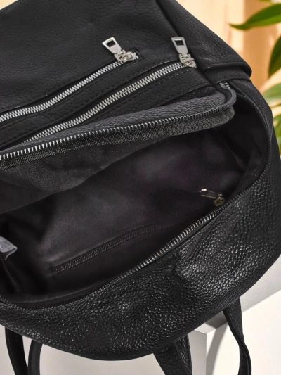 Плетеный Женский Рюкзак AURELIA от Królewska Moda из Экокожи Черный