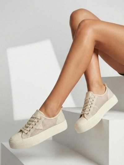 Женские бежевые кроссовки Callista Mesh – плоская подошва, коллекция Лето Осень