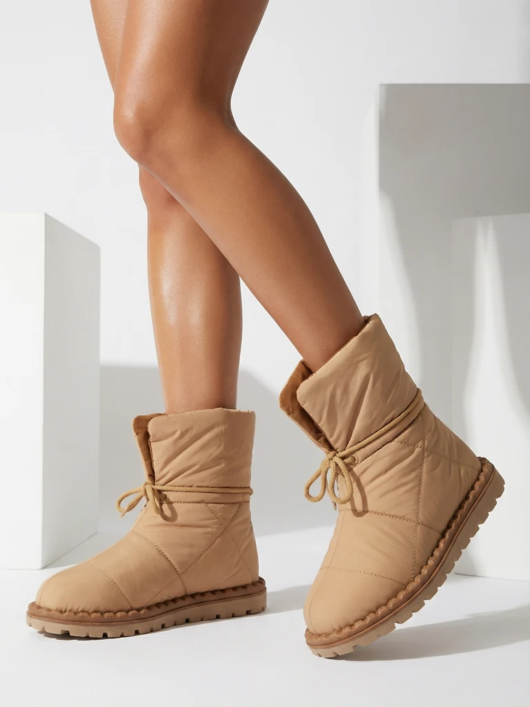 Royalfashion Women's slip-on snow boots in brown Nevonsis