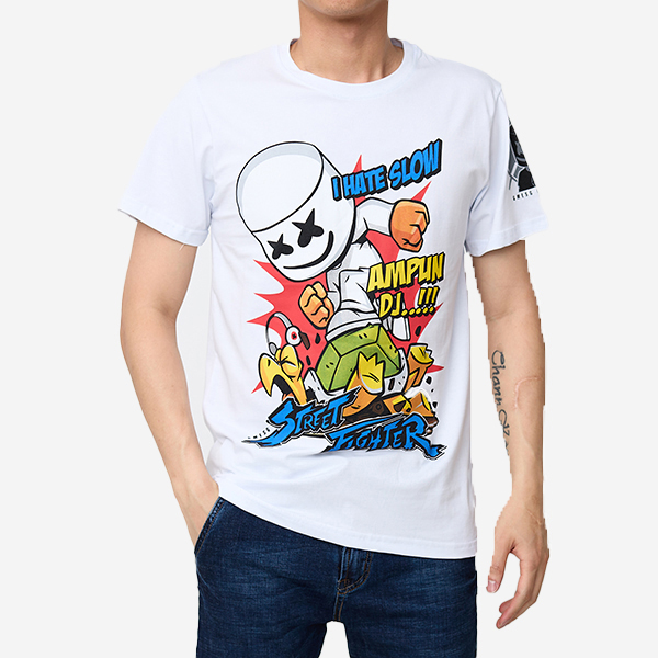 Men's white printed T-shirt - Clothing