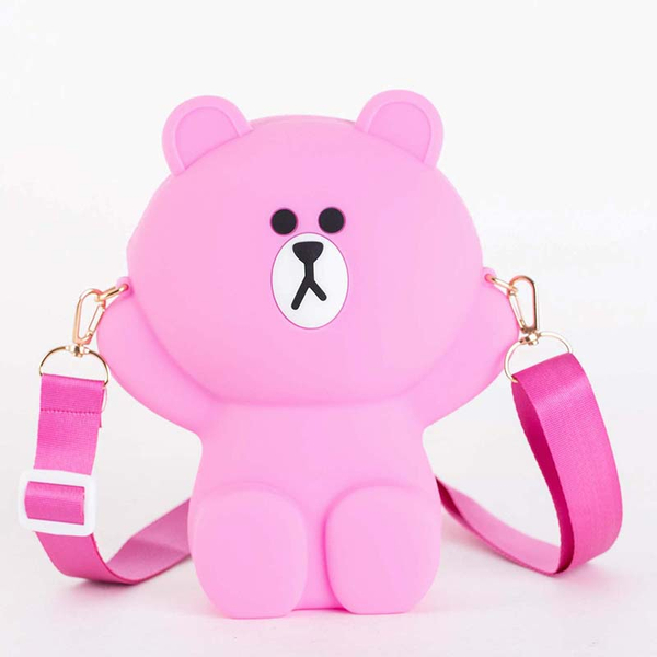 Violet-pink teddy bear handbag - Accessories