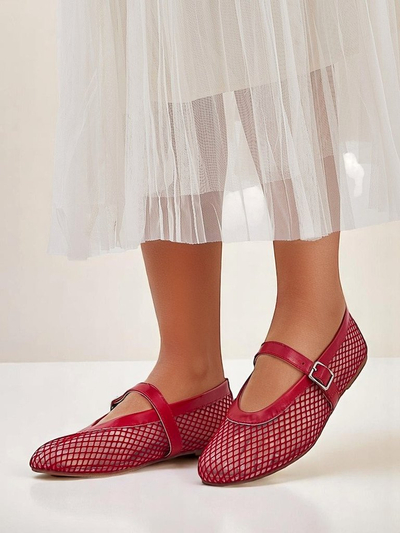 Royalfashion Women’s cutout ballerina flats with a strap Naommi