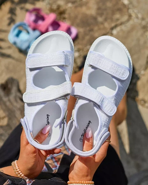 Naiste valgest kangast sandaalid Desotty - Jalatsid