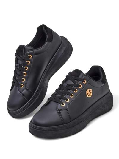 Женские кроссовки Erato Nero на платформе из экокожи 5 см