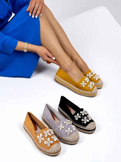 Black women's platform espadrilles with embellishments Izira - Footwear