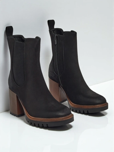 Женские ботильоны Soreya из эко-замши на каблуке-столбике