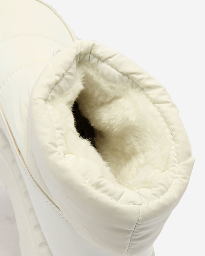 Royalfashion Women's slip-on snow boots in white color Ireda