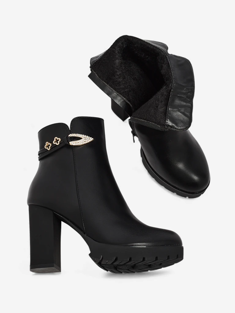 Women's Sylvar Eco-Leather Ankle Boots with Block Heel