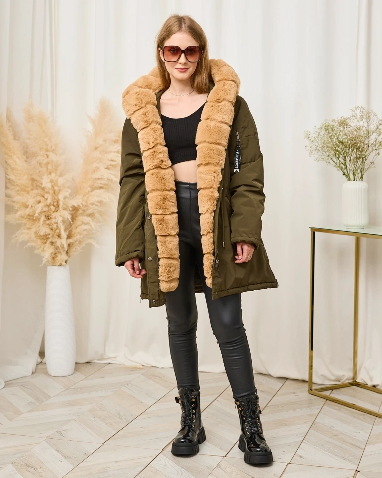 Naiste roheline talvejope PLUSS SUURUS - Riietus