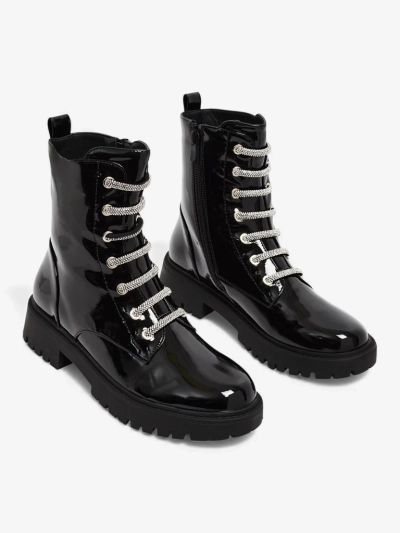 Patent Lace-up Women's Ankle Boots Velmini