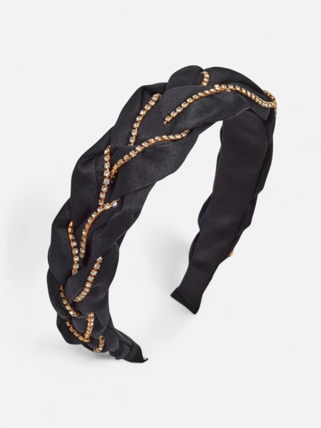 Royalfashion Tsirkoonidega kaunistatud punutud patsi kujuline peavõru