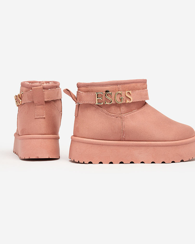 Royalfashion Light brown women's shoes a'la snow boots with ornament Parisela