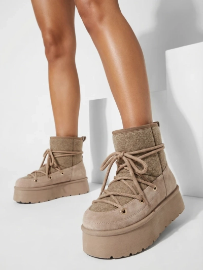 Royalfashion Women's lace-up Filori snow boots