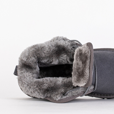 Детские ботинки Luna, голубино-серые, кожаные, удобные для зимы