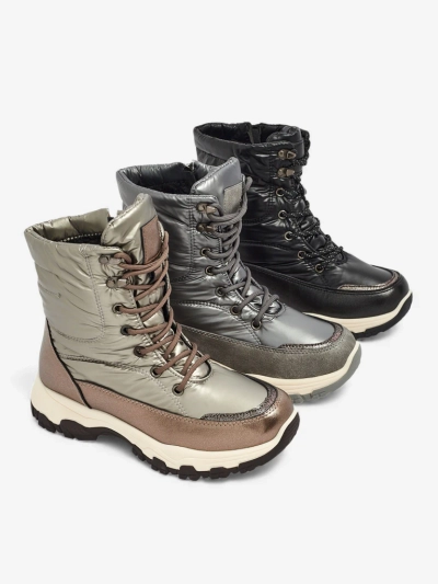 Athena Women's Black Synthetic Comfortable Winter Boots