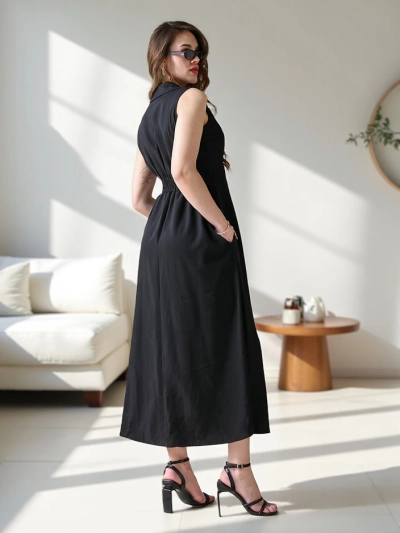 Royalfashion Naiste ilma varrukateta kleit mähisega kraega Bizness