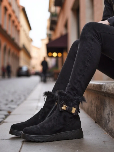 Royalfashion Women's snow boots with a bow Kiebbi