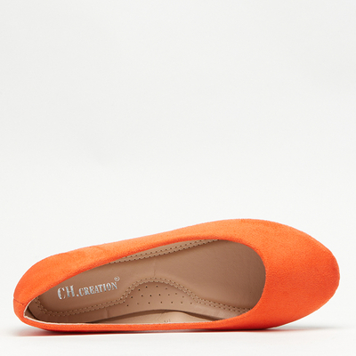 Royalfashion Orange eco-suede women's ballerinas Marius