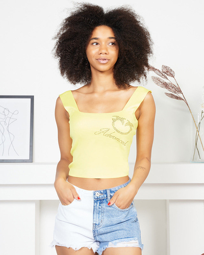 Kollane naiste rihmaga Crop Top riided