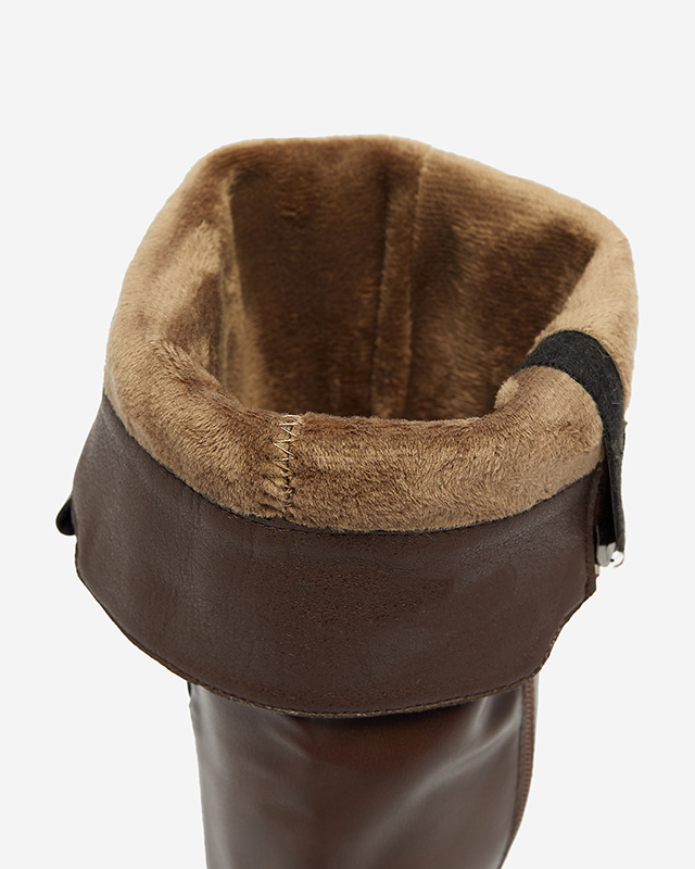 Naiste ökonahast põlvesaapad pruuni värvi Orikas - Jalatsid