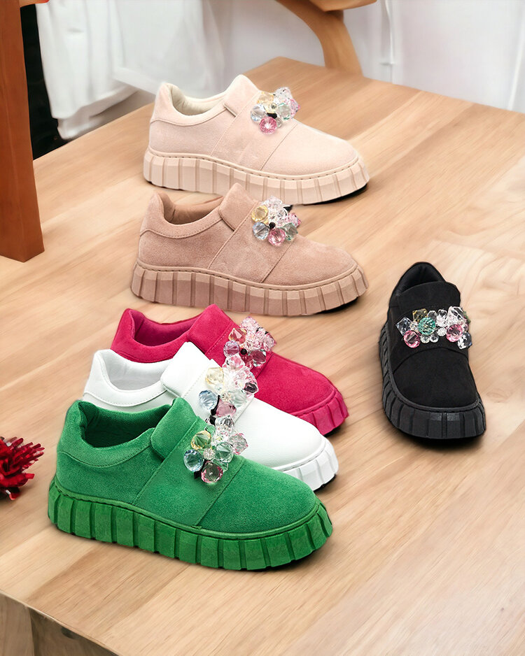 Royalfashion Sports half shoes with colored stones Resinello