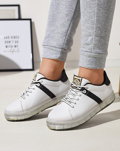 Valged naiste spordijalatsid musta sisekattega Asxa- Footwear