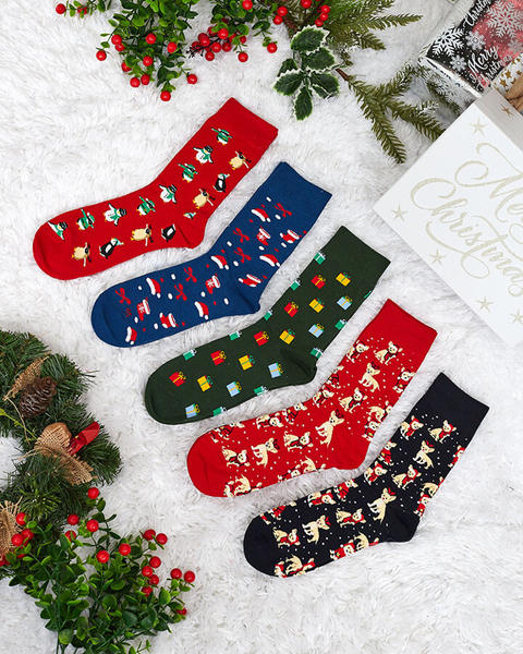 Royalfashion Long Men's Christmas Socks 5/pack