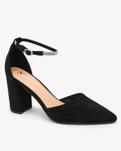 Royalfashion Black women's pumps with zircons Britica