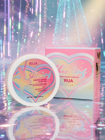 Блестящий гель для украшения лица розового цвета