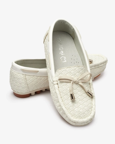 White children's moccasins Dannad- Footwear