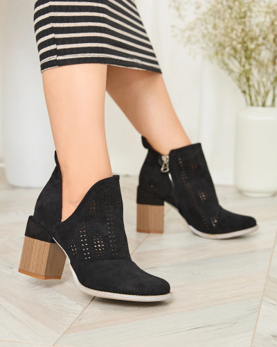 Royalfashion Openwork post boots in black Revivela