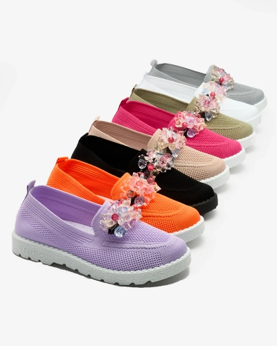 Royalfashion Roosa naiste kaunistatud poolslip-on kingad Enweta