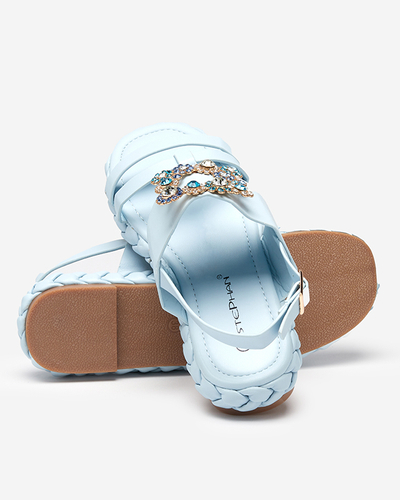 OUTLET Naiste sinised sandaalid dekoratiivse Govy-Footwear pandlaga