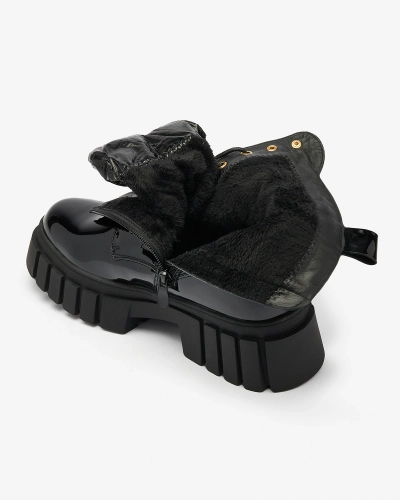 Royalfashion Женские лакированные черные сапоги Wefetto