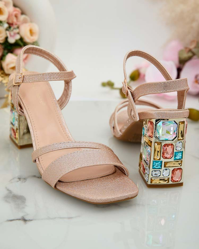 Royalfashion Women's Solepte rhinestone post sandals